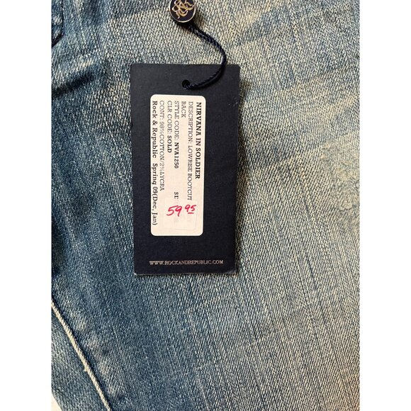 Rock & Republic Low Rise Bootcut Blue Denim Jeans Women's Size 25 NWT - Picture 2 of 7